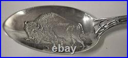 Mechanics vintage sterling silver bison buffalo jumping off the spoon 6 33.9gm