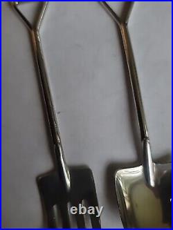 Mid-Century Felmore Sterling Silver Shovel Spade & Hoe Shaped Fork & Spoon RARE