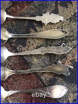 Native American Sterling Souvenir Spoons Indian Silver Chief Figural Lot