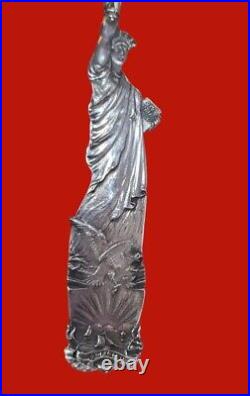 New York Figural Statue of Liberty Sterling Souvenir Spoon Shiebler 5 3/4 13283