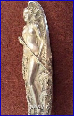 Nude Indian Maiden Canoe Legend Sterling Souvenir 5.6 Spoon 26.8g Niagara Fall