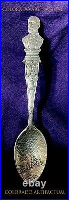 OTTO MEARS sterling silver spoon SILVERTON RAILROAD RAINBOW ROUTE COLORADO 1890
