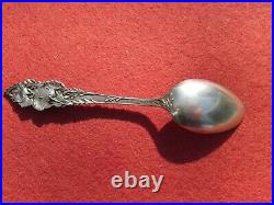 Oakland California Sterling Silver Souvenir Spoon Engraved Oak Tree Flowers