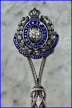 Old 1915 Sterling & Enamel ROYAL NORTH WEST MOUNTED POLICE RNWMP SOUVENIR SPOON