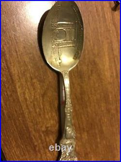 Old Vtg Antique Sterling Silver Yellowstone National Park Souvenir Spoon Bear