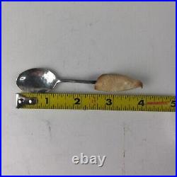 One of a Kind Native American Carved Eagle Sterling Silver Spoon Hand Hammered