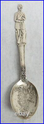 Outstanding Sterling Figural CIVIL War Gettysburg Battle 6 Souvenir Spoon