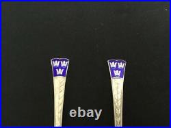 Pair Vintage Swedish Silver Souvenir Spoons C 1959