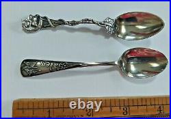 Pair of Sterling Salem Witch, Daniel Lowe Souvenir Spoons