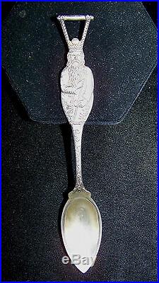 Poland Spring Moses Bottle Figural Souvenir Spoon, Late 1800's Sterling Silver