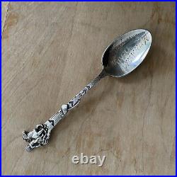 RARE Indian on Horse Sterling Silver Souvenir Spoon Mohawk Trail Greenfield, MA