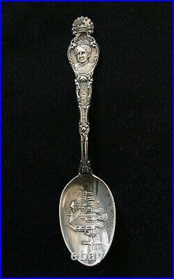 RARE Mary Baker Eddy Antique Sterling Silver Souvenir Spoon Pleasant View Home
