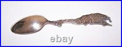 RARE N S Co Sterling Silver Colorado Souvenir Spoon-Indian Chief/Squaw withPapoose