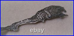 RARE N S Co Sterling Silver Colorado Souvenir Spoon-Indian Chief/Squaw withPapoose