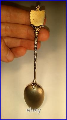 RARE Sterling Silver Enameled Spoon