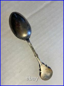 RMS Aquitania Cunard Line Antique Enamel Sterling Silver Souvenir Spoon