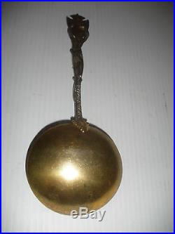 Rare 8 Antique Roden Bros Canada Sterling Silver Enamel Figural Indian Spoon