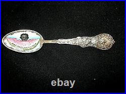 Rare Ant. Black Americanaway Down South In Texassterling Silver Souvenir Spoon