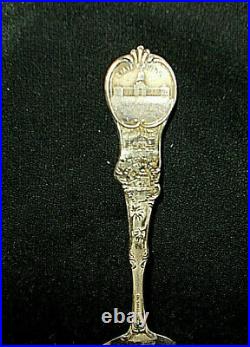 Rare Ant. Black Americanaway Down South In Texassterling Silver Souvenir Spoon