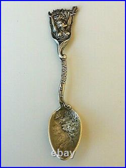 Rare Antique Gorham 1890's Sterling Wichman Hawaii Goddess Pele Souvenir Spoon
