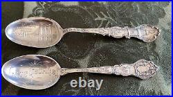 Rare Antique Silver Spoon, Brooklyn Bridge NY, & Lake George NY 1890-1920 era