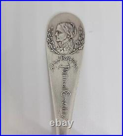Rare Antique Sterling Silver Unique Spoon, Susan B Anthony, Political Equality