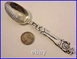 Rare Full Figural GOLD MINER Sterling Silver Souvenir Spoon MORMON TEMPLE SQUARE