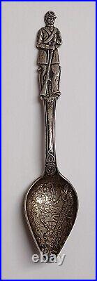 Rare Gettysburg Battle CIVIL War Figural Soldier Sterling Silver Souvenir Spoon