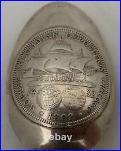 Rare Gorham Sterling Souvenir Spoon Columbian Exposition Half Dollar Inset 1892