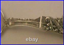 Rare Large New York SKYLINE Statue Of Liberty 6 Sterling Silver Souvenir Spoon