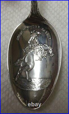 Rare Old Las Vegas Nm Stick To Your Saddle Sterling Silver Souvenir Spoon