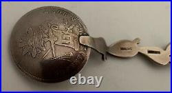 Rare Shreve Sterling Mexico Souvenir Spoon 1871 Mexican 50 Centavo Coin Bowl