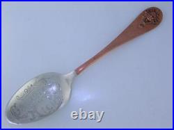 Rare Sterling & Copper AF TOWLE & SON Souvenir Spoon INDIAN Calumet MI