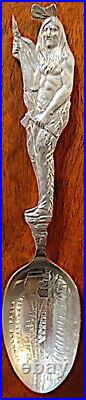 Rare Sterling Souvenir Spoon Two Sided Indian Chief & Squaw, Papoose, N S Co