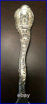 Rare Vtgold Kentucky Homesterling Silver Enamel Souvenir Spoon By Shepard