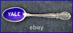 Rare Yale University Gorham Sterling Silver & Blue Enamel Spoon 5 1/4 18 Grams