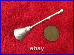 Rare sterling silver figural witch broom souvenir open salt spoon halloween