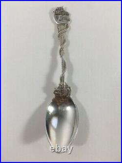 SALEM MA Witch Cat Sterling Silver Daniel Low 5 7/8 Souvenir Spoon 1692