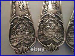 SET 4 SOUVENIR SPOONS! Vintage SAART BROTHERS Co STERLING 925 silver MONTANA exc