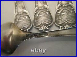 SET 4 SOUVENIR SPOONS! Vintage SAART BROTHERS Co STERLING 925 silver MONTANA exc