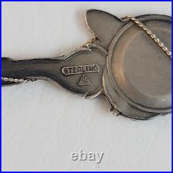 SKAGWAY ALASKA GOLD RUSH 1900 Sterling Silver Souvenir Spoon Mining Pan Nuggets