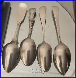STERLING. 925 SILVER Scrap 8 Spoons Souvenir Resealable LOT 163 Grams