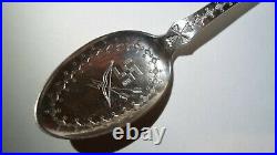 Scarce Sterling Silver Navajo Souvenir Spoon With Swastikas 5 1/8 Inches 1907