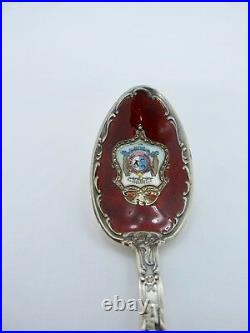 Seal of Kansas Missouri Sterling Silver and Enamel Souvenir Spoon (#1341)