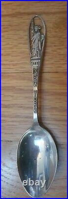 Set Of 5 Vintage NEW YORK Sterling Silver Souvenir Spoons