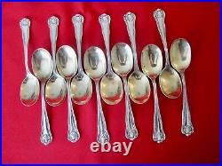 Set of 12 Spoons Bigelow Kennard & Company Sterling Silver Vermeil Bowl (#1270)