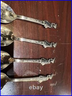 Set of 4 Silver Spoons with Marry Popince