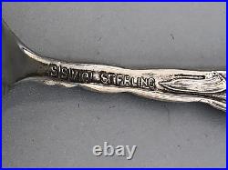 Set of 4 sterling silver collectible Demitasse Spoons, American Indian handle