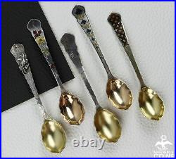 Set of 5 Tiffany & Co. Sterling Silver Wavy Edged Spoons