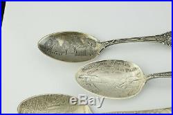 Set of 8 Sterling Silver Souvenir Spoons Native American Indian Well Made